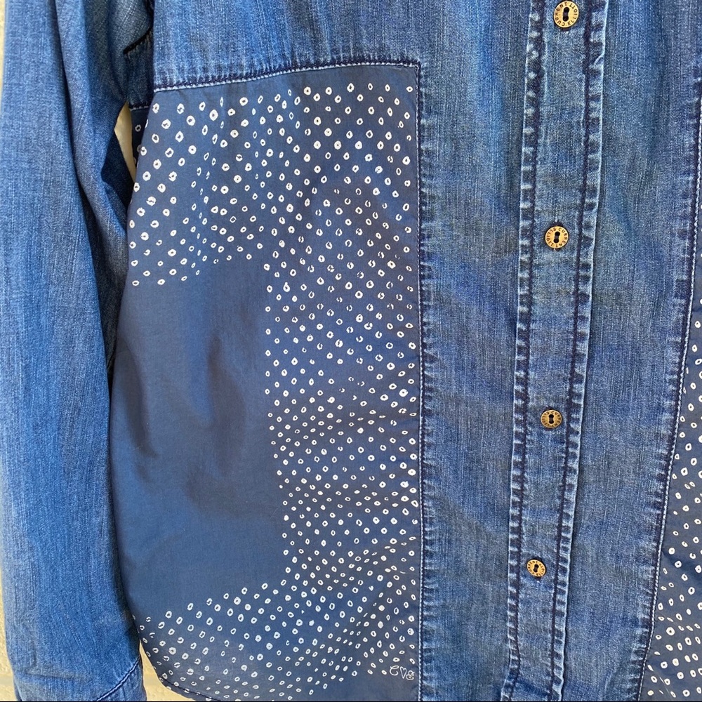 Patchwork Denim Button Down - image 3